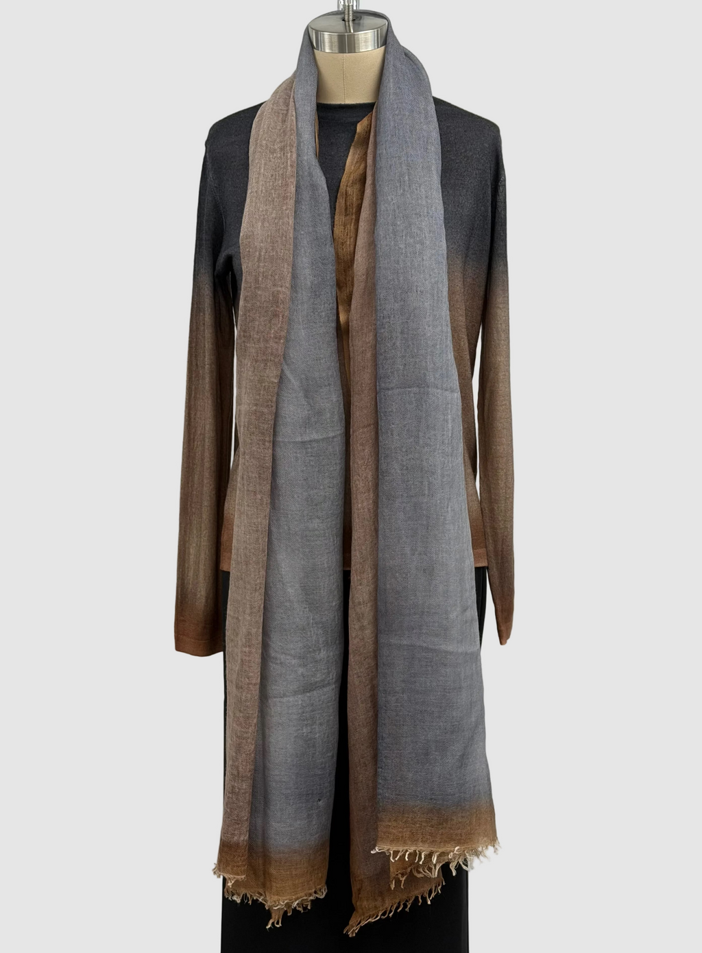 Soren Crew in Hand-Dyed Cashmere in French Roast