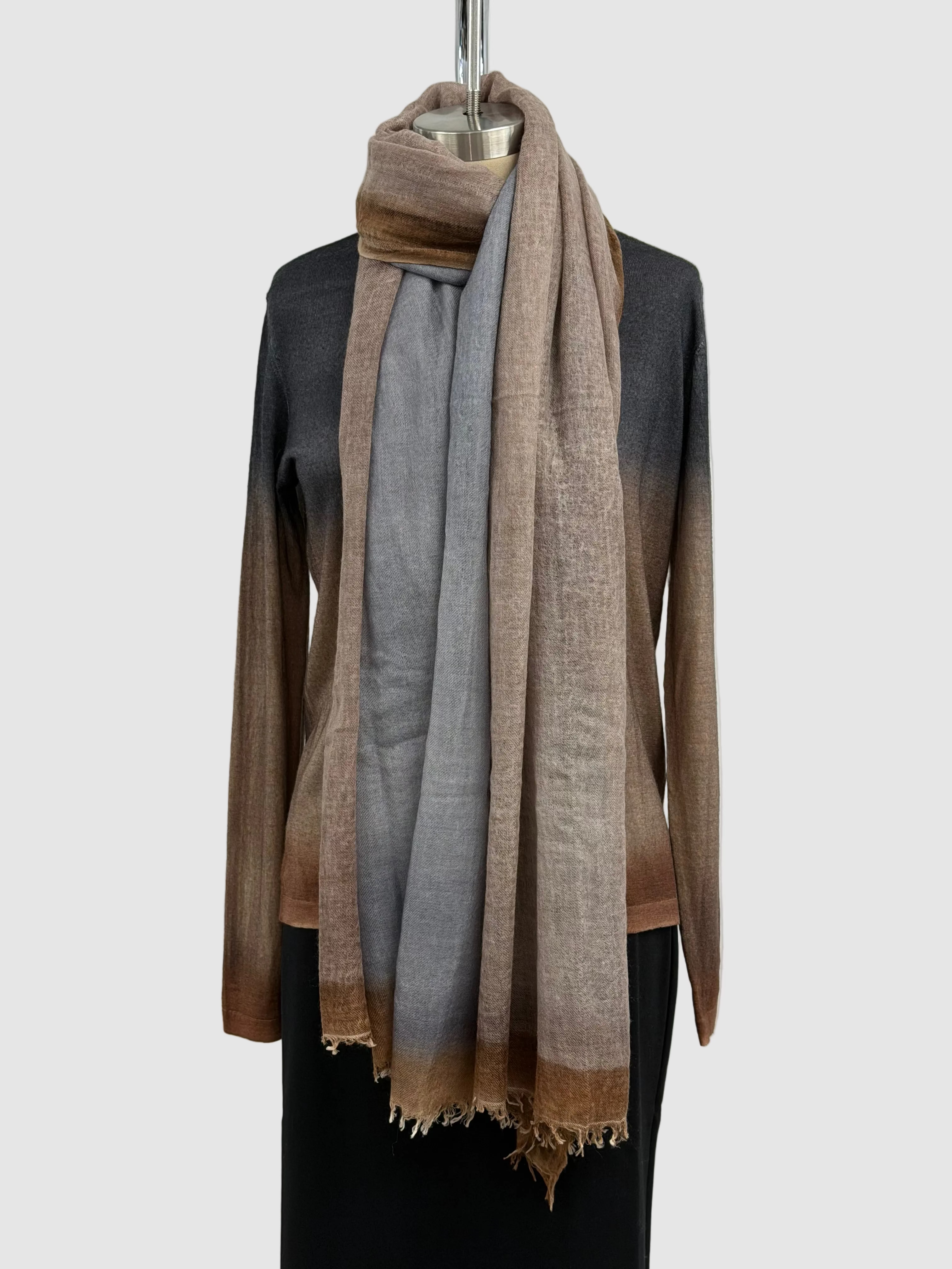 Jarbo Hand-Dyed Cashmere Scarf in French Roast