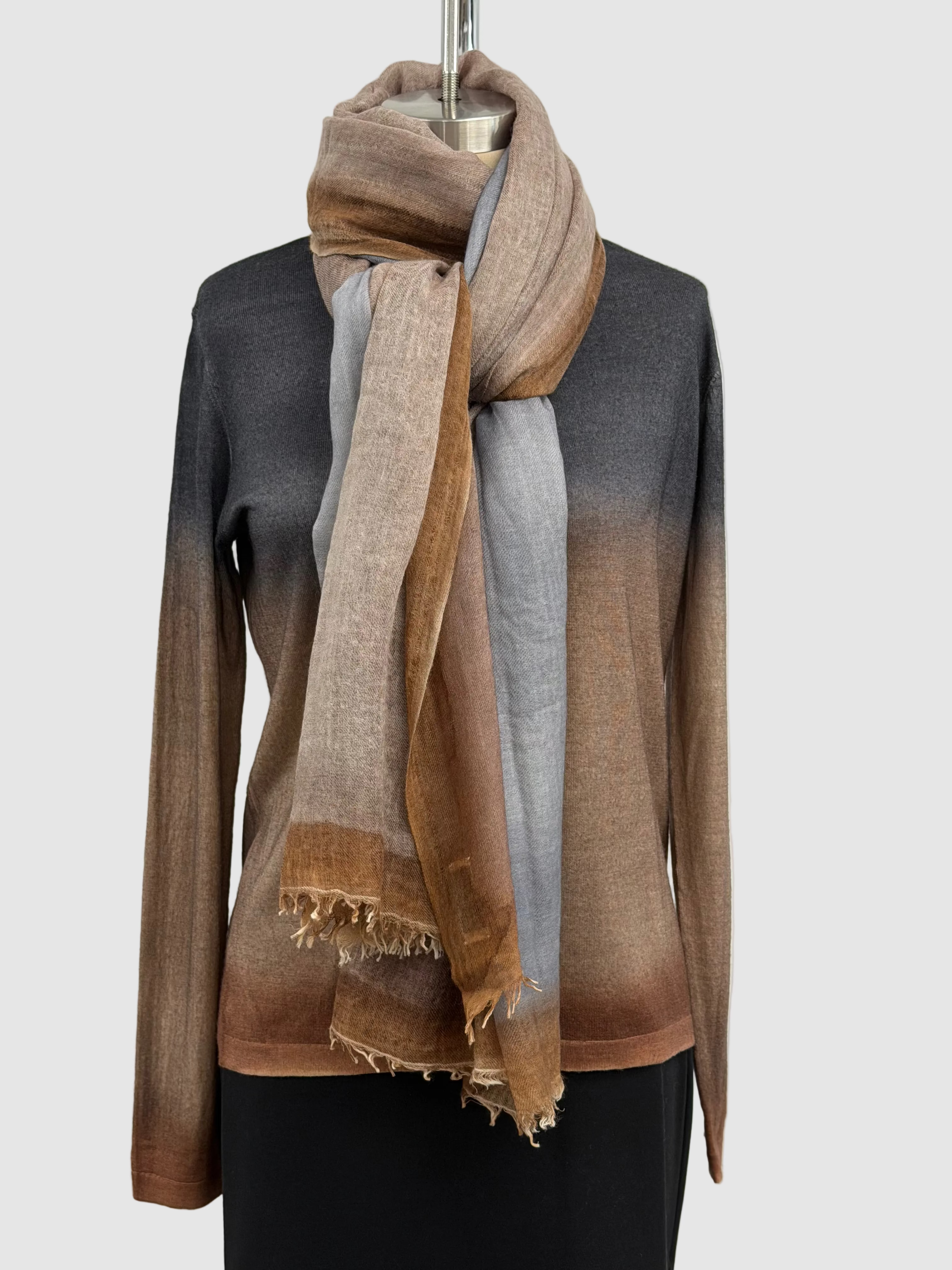 Soren Crew in Hand-Dyed Cashmere in French Roast