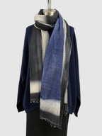 Jarbo Midnight Charcoal Scarf in Hand-Dyed Cashmere
