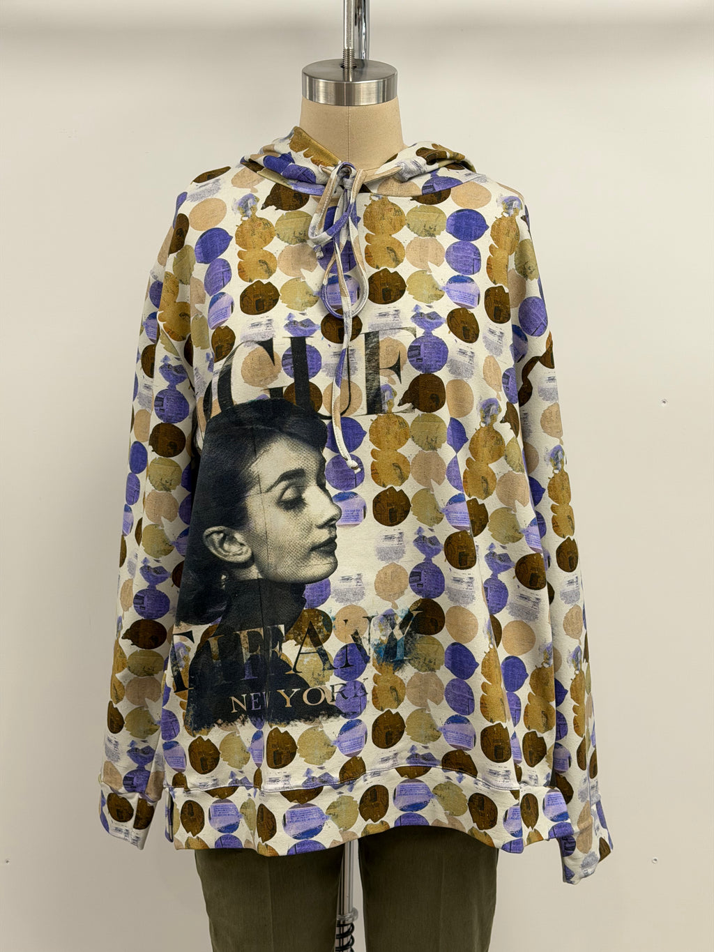 Printed Artworks Audrey Hepburn Hoody in Purple/Brown