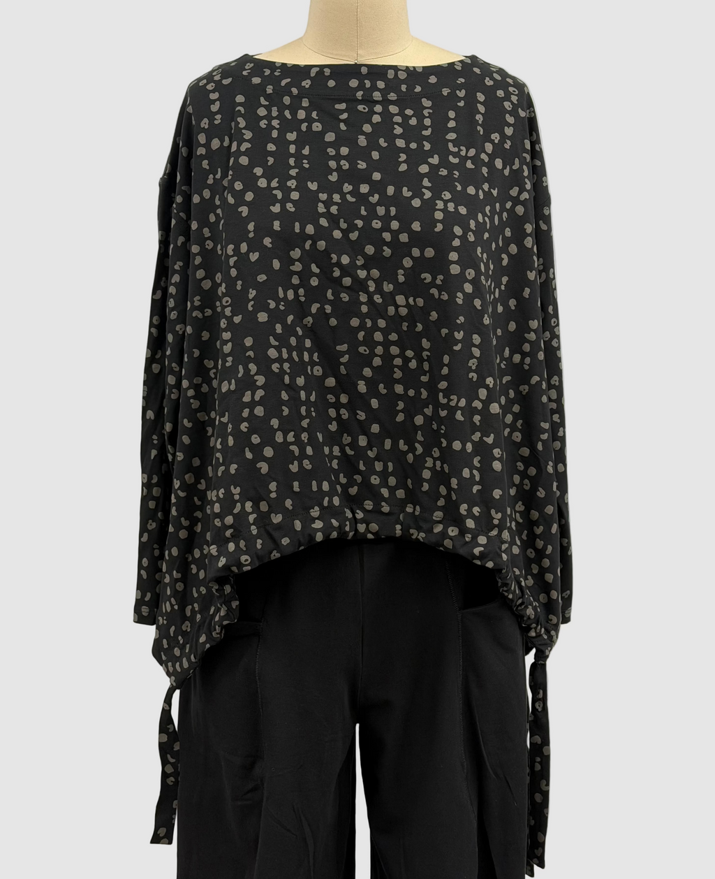 MXM Cotton Lycra Liev Top in Black Print