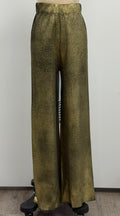 Avant Toi Wool Cashmere Laminated Palazzo Pants In Gold
