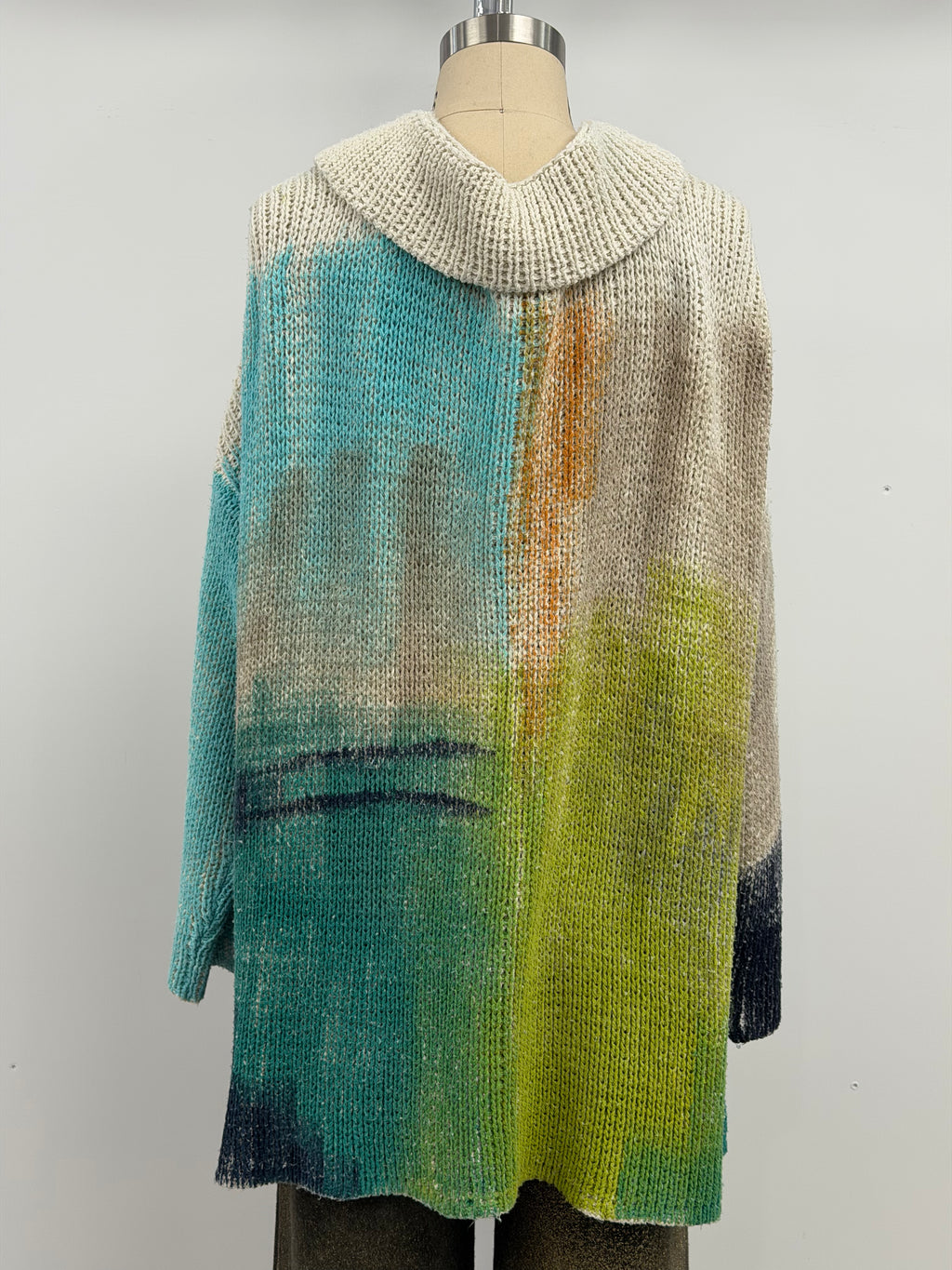 Fissore Hand-Painted Silk Alga Cardigan in Multi-Color