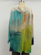 Fissore Hand-Painted Silk Alga Cardigan in Multi-Color