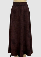Avant Toi Hand-Painted Ultralight Cashmere Wool Needle Stitch Flared Skirt in N/ Bordeaux