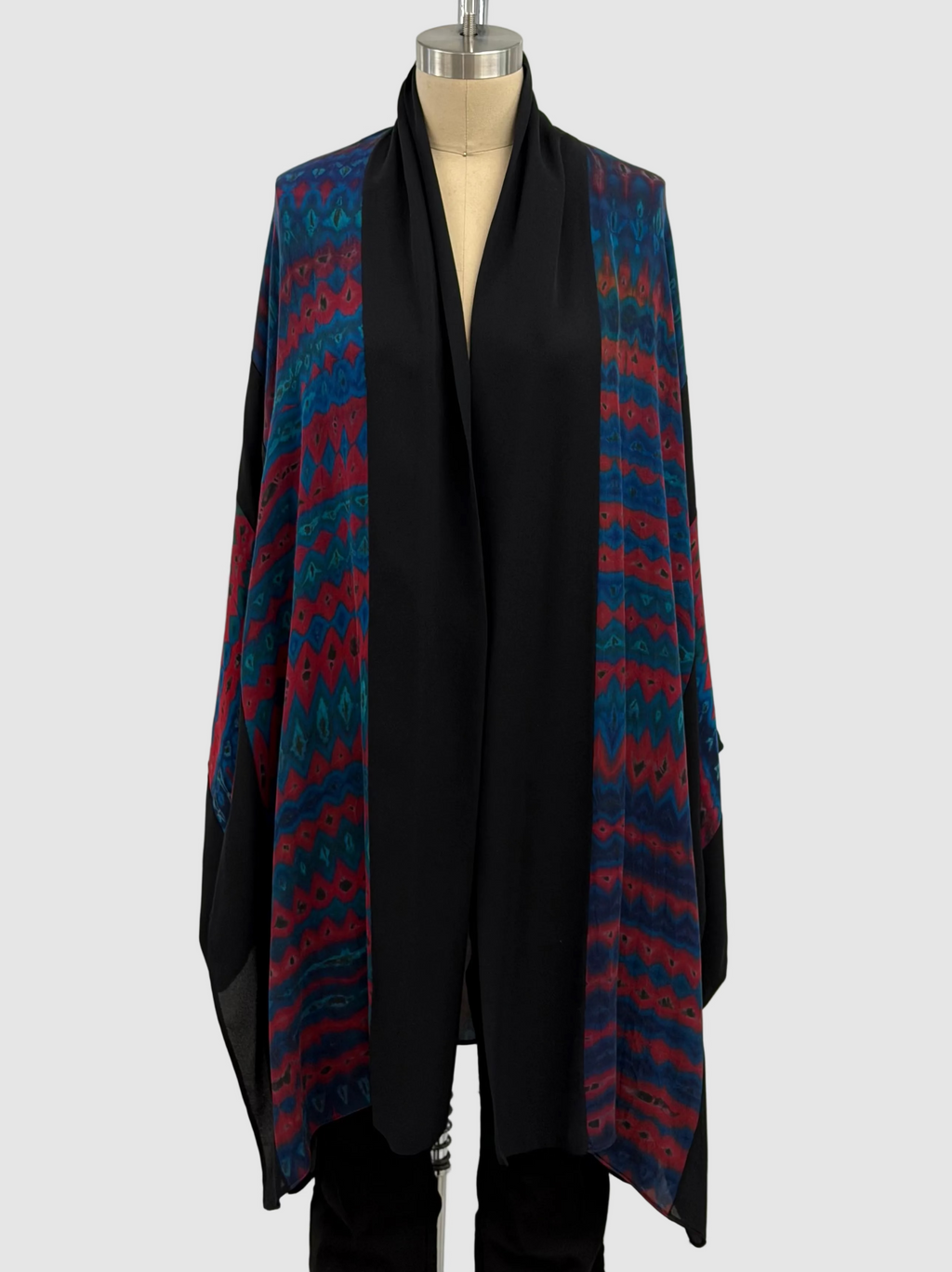 Carter Smith Silk Kimono and Obi in Red/Teal Shibori