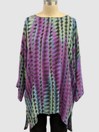 Carter Smith Mary T Top with Scarf in Purple, Green, and Blue Shibori