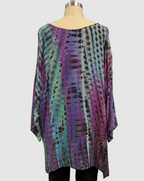 Carter Smith Mary T Top with Scarf in Purple, Green, and Blue Shibori