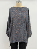 Carter Smith Shibori Mary Top with Scarf in Blue, Gray, and Salmon