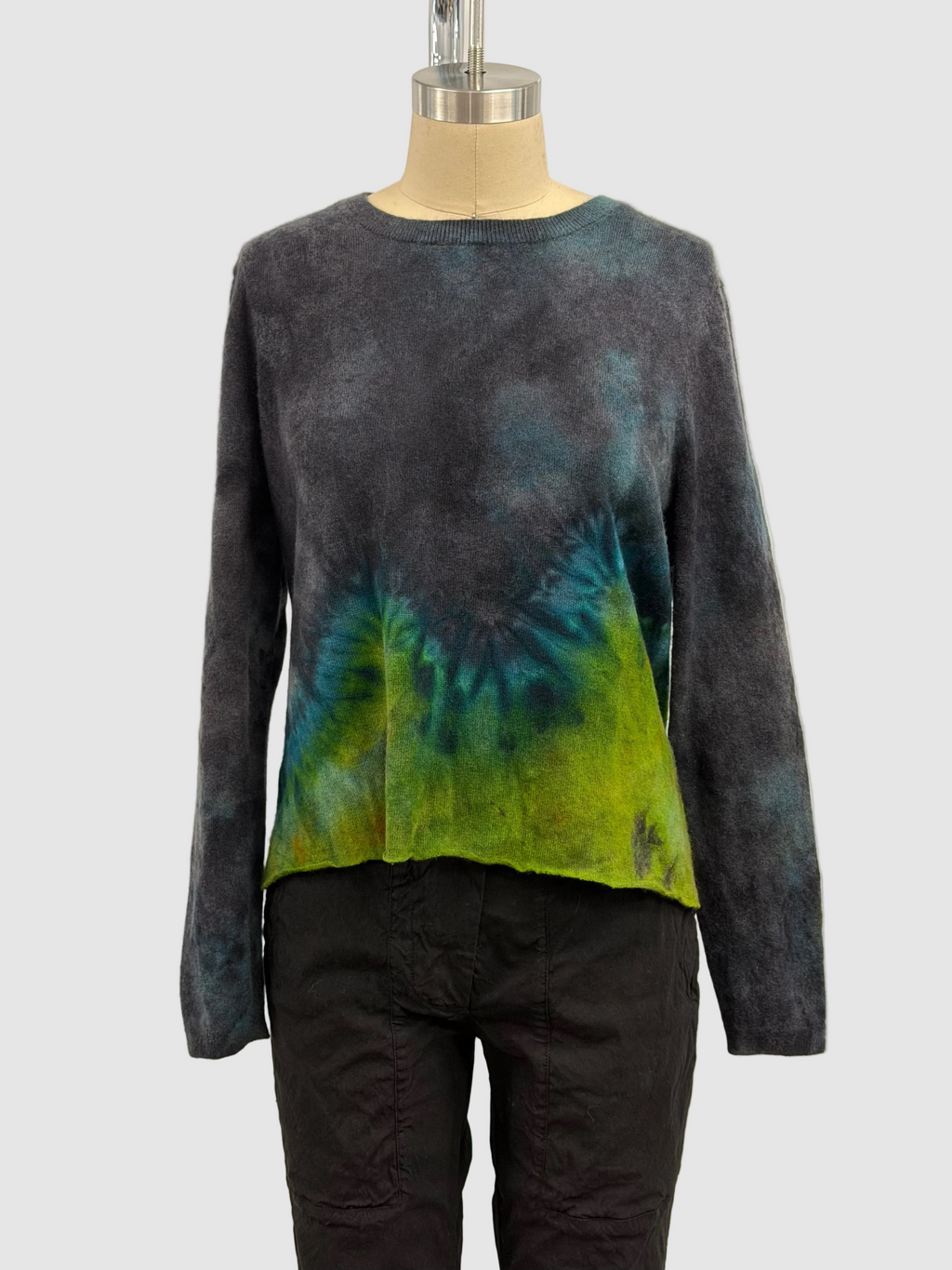 Galadriel Mattei Cashmere Pullover Contrails in Green Tones