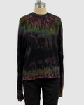 Galadriel Mattei Hand-Dyed Cashmere Pullover Preppie Crewneck Sweater in Black Blush