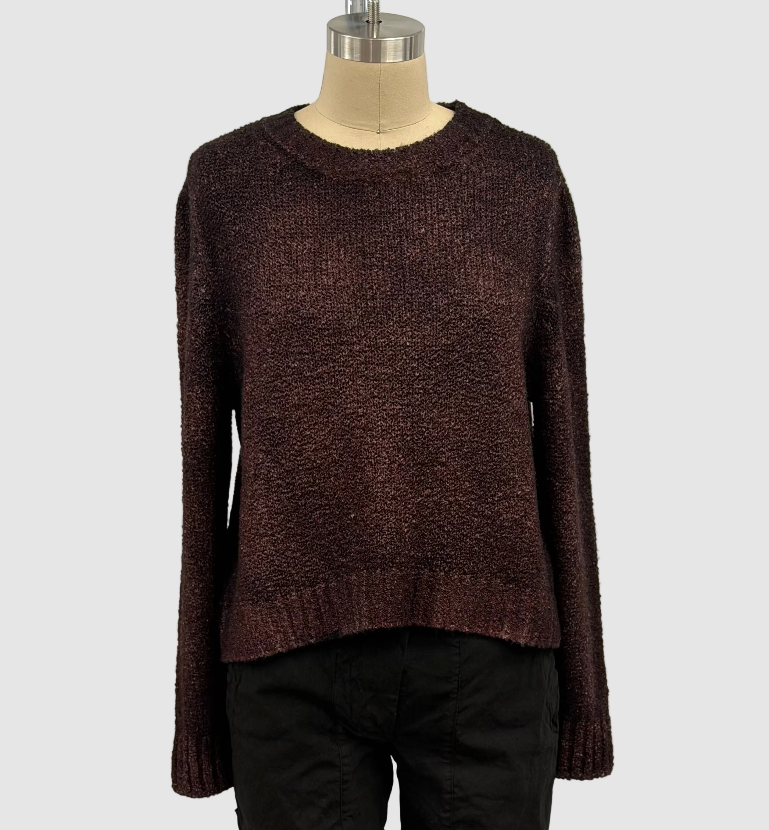Avant Toi Hand-Painted Malfile' Merino Silk Round Neck Pullover