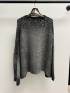 Merino Wool & Cashmere Husky Laminated Pullover with Studs