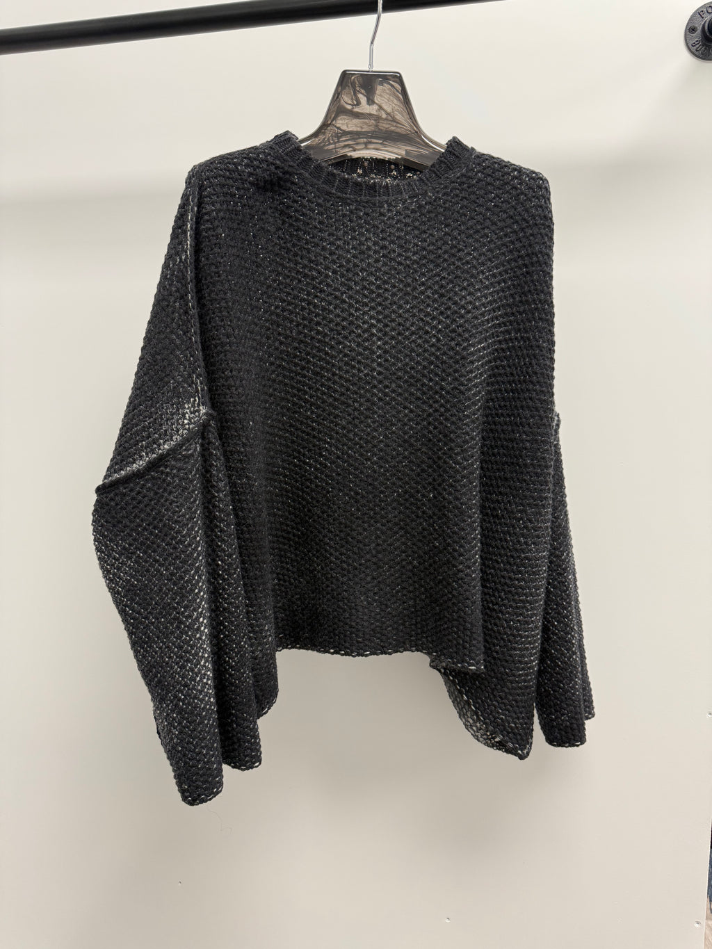 Merino Wool & Cashmere Husky Laminated Pullover with Studs