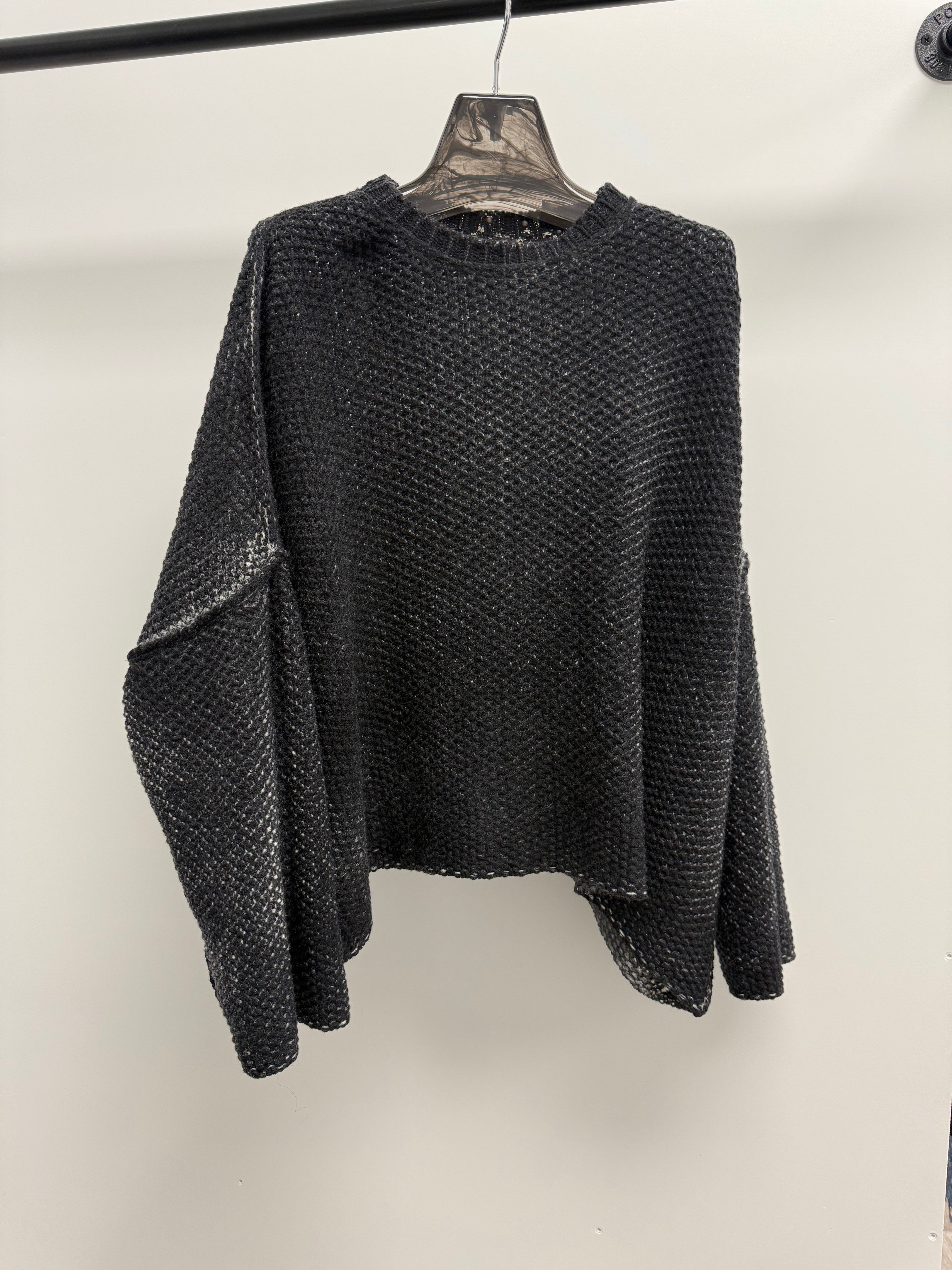 Merino Wool & Cashmere Husky Laminated Pullover with Studs