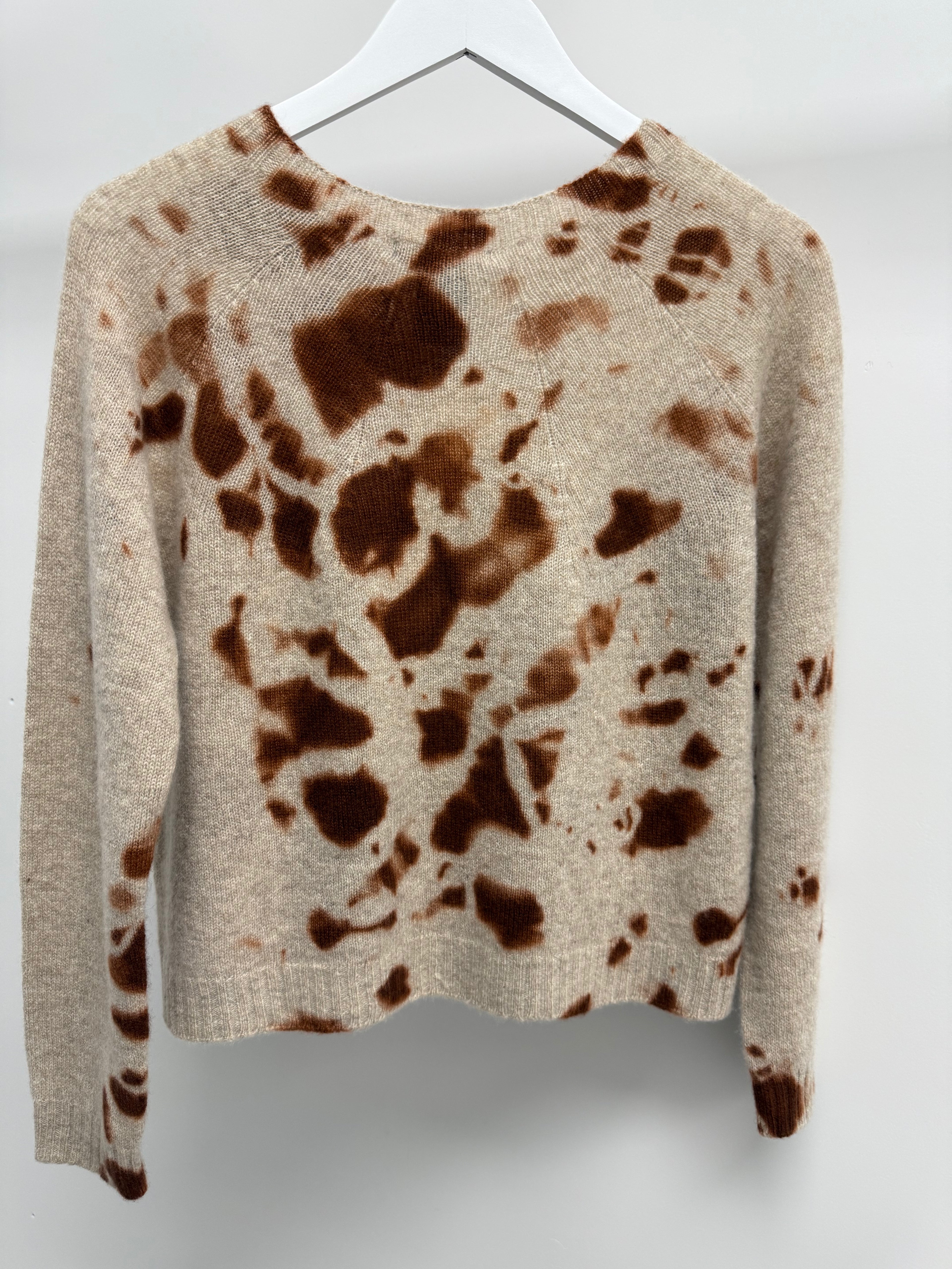 Suzusan Madara Shibori Brown/Sand Pullover Cashmere Sweater