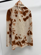 Suzusan Madara Shibori Brown/Sand Cashmere Seamless Upside-Down Cape