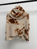 Suzusan Madara Shibori Brown/Sand Cashmere Seamless Upside-Down Cape