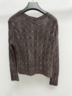 Avant Toi Hand Painted Braided Round Neck Cashmere/Silk Pullover in N/Moro