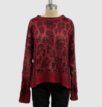 Avant Toi Hand-Painted Leopard Jacquard Effect Round Neck Pullover in N/Tibet