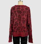 Avant Toi Hand-Painted Leopard Jacquard Effect Round Neck Pullover in N/Tibet