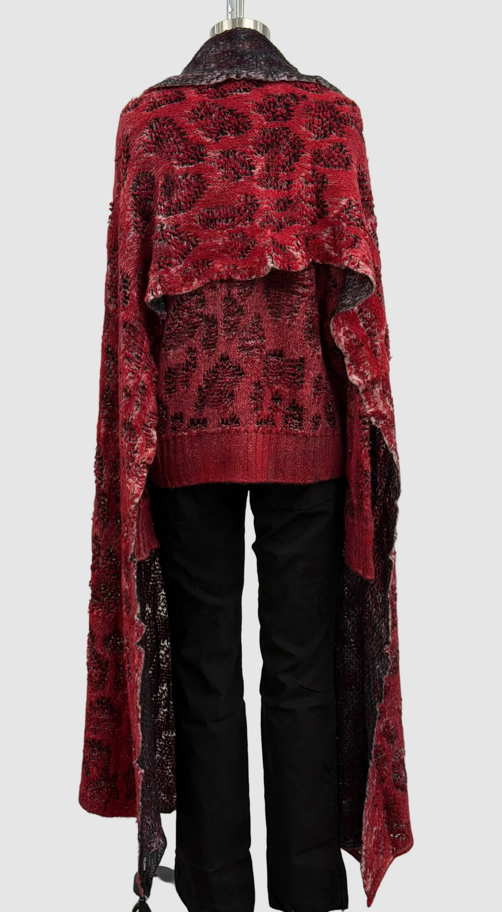 Avant Toi Hand-Painted Leopard Jacquard Effect Round Neck Pullover in N/Tibet