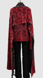 Avant Toi Hand-Painted Leopard Jacquard Effect Round Neck Pullover in N/Tibet
