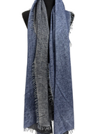 Avant Toi Bi-Color Cashmere Stola in Midnight/Carruba