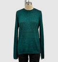 Avant Toi Hand-Painted Ultralight Cashmere Wool Crewneck in N/Menta