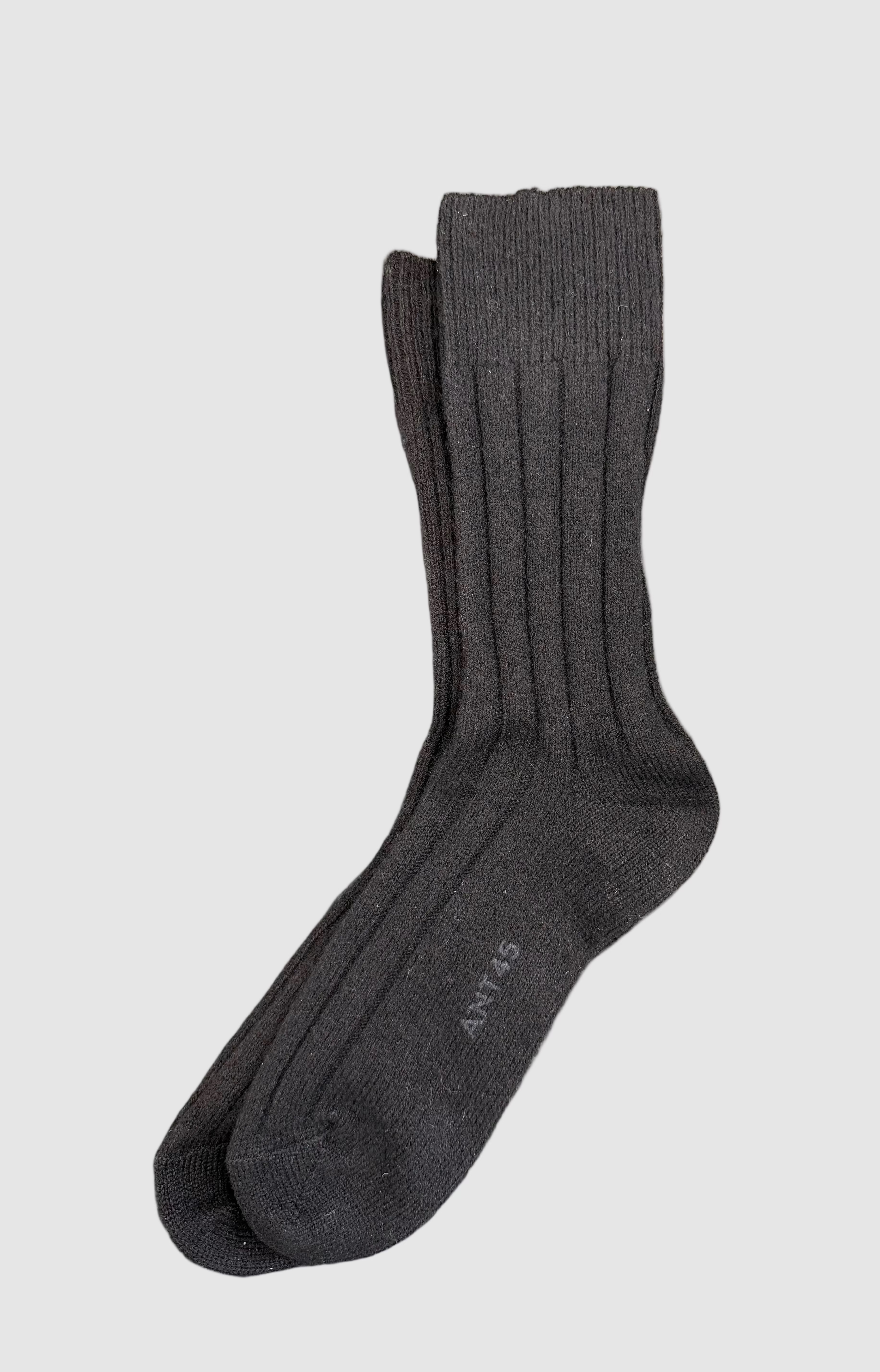 Ant45 Luton Short Cashmere Sock in Black