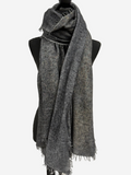 Avant Toi Stardust Laminated Effect Cashmere Stola in N/Nero