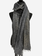 Avant Toi Stardust Laminated Effect Cashmere Stola in N/Nero