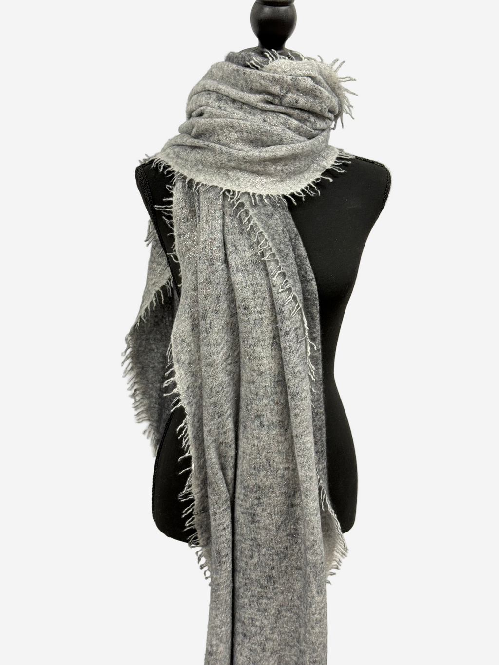 Avant Toi Stardust Laminated Effect Cashmere Stola in Husky