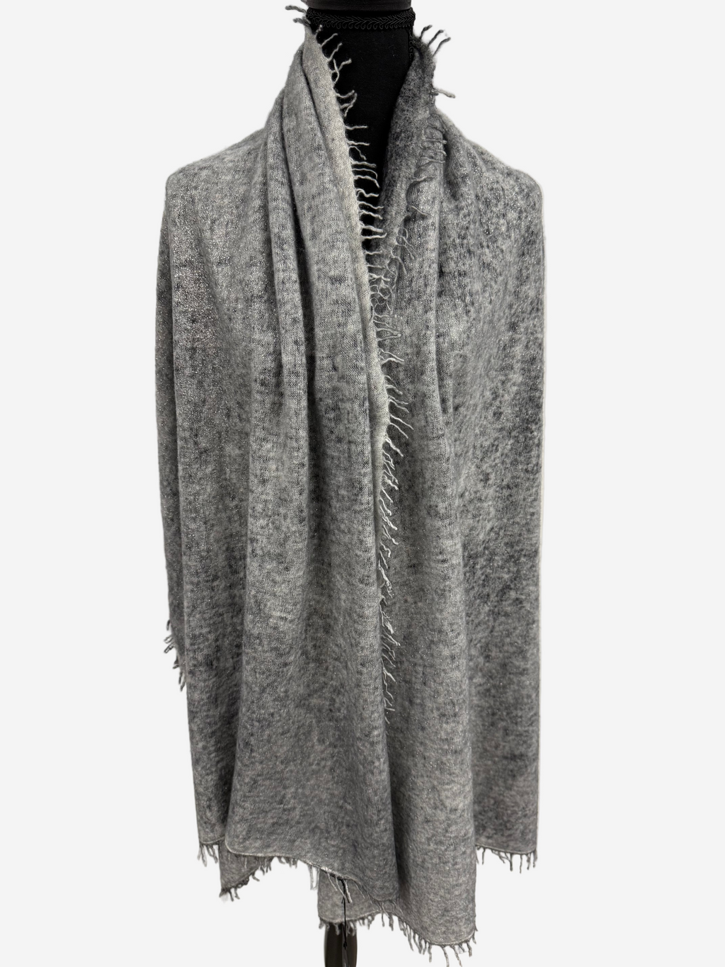 Avant Toi Stardust Laminated Effect Cashmere Stola in Husky