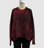Avant Toi Salt Effect Moss Stitch Round Neck Pullover in Wine