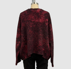 Avant Toi Salt Effect Moss Stitch Round Neck Pullover in Wine
