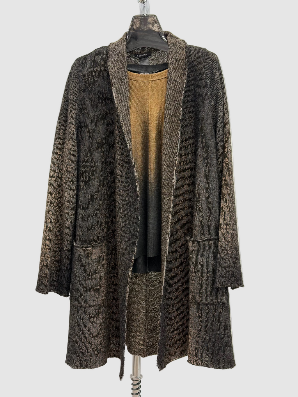 Avant Toi Hand-Painted Leopard Shawled Cardigan in Yak