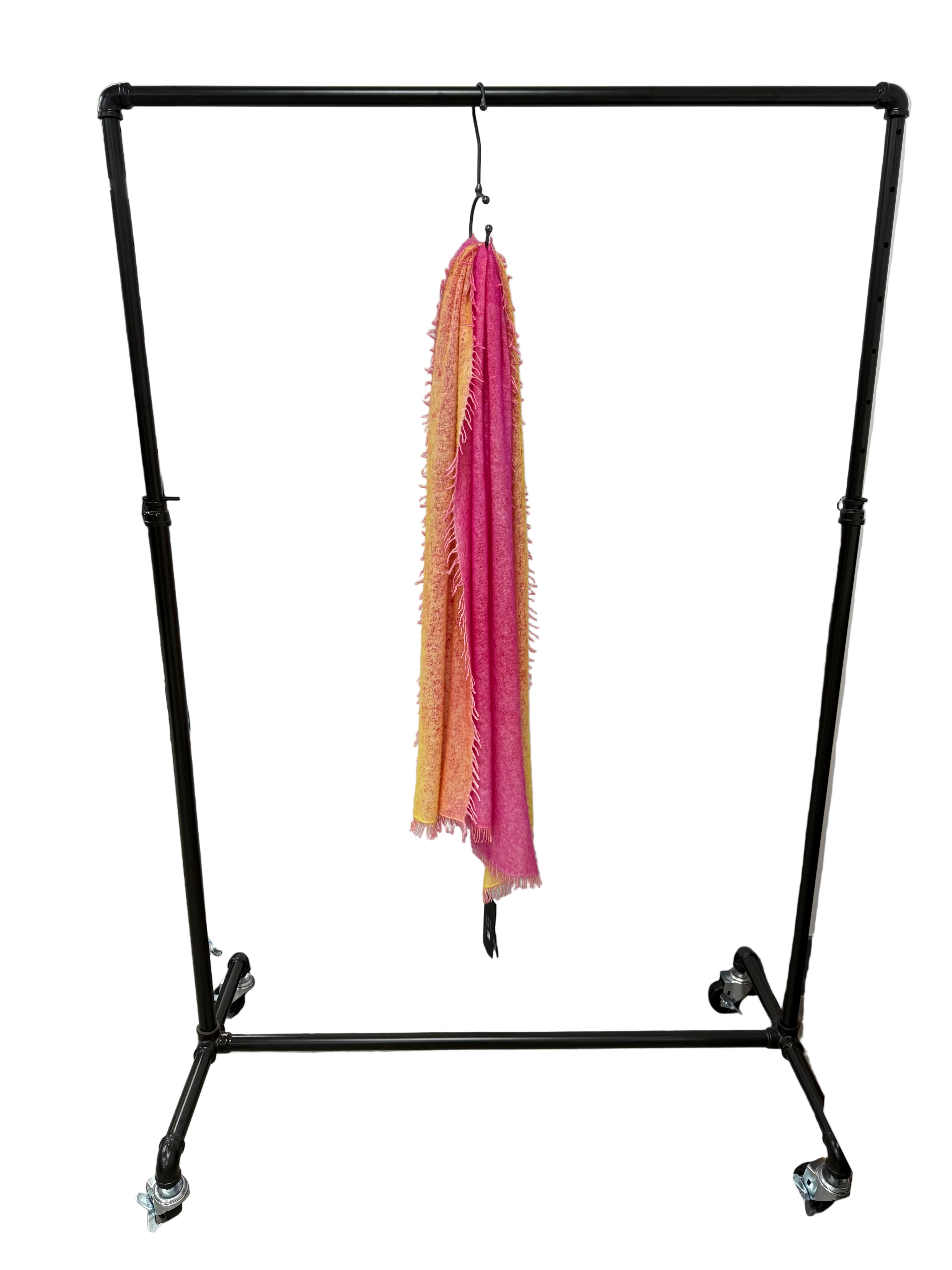 Avant Toi Bi-Color Cashmere Stola in Rosa Fluo/Giallo Fluo