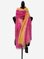 Avant Toi Bi-Color Cashmere Stola in Rosa Fluo/Giallo Fluo