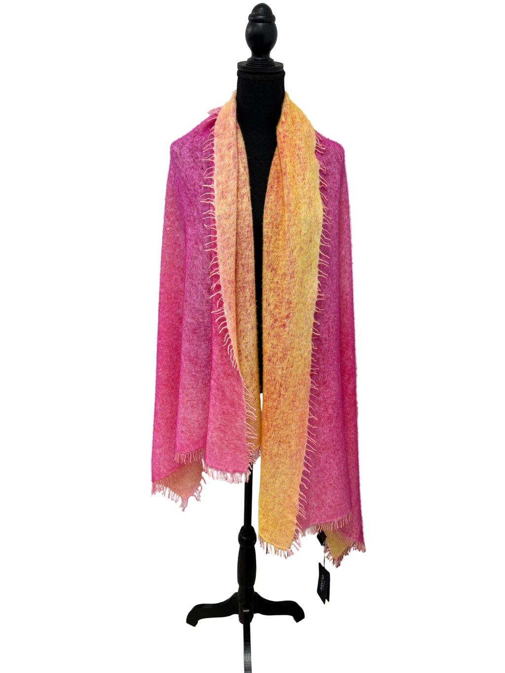 Avant Toi Bi-Color Cashmere Stola in Rosa Fluo/Giallo Fluo