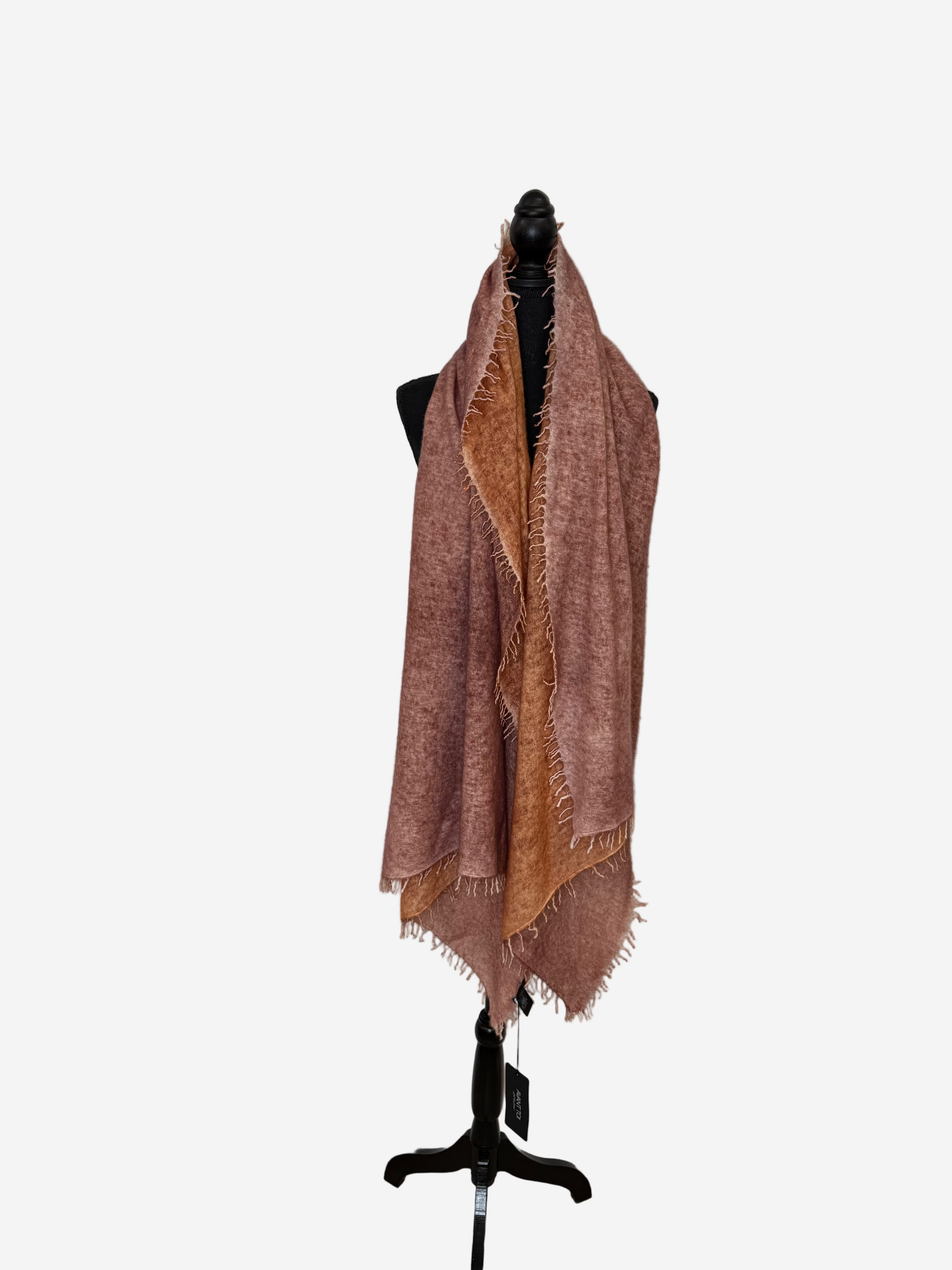 Avant Toi Bi-Color Cashmere Stola in Ambra/Agata