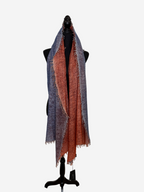 Avant Toi Bi-Color Cashmere Stola in Alchechengi/Genziana