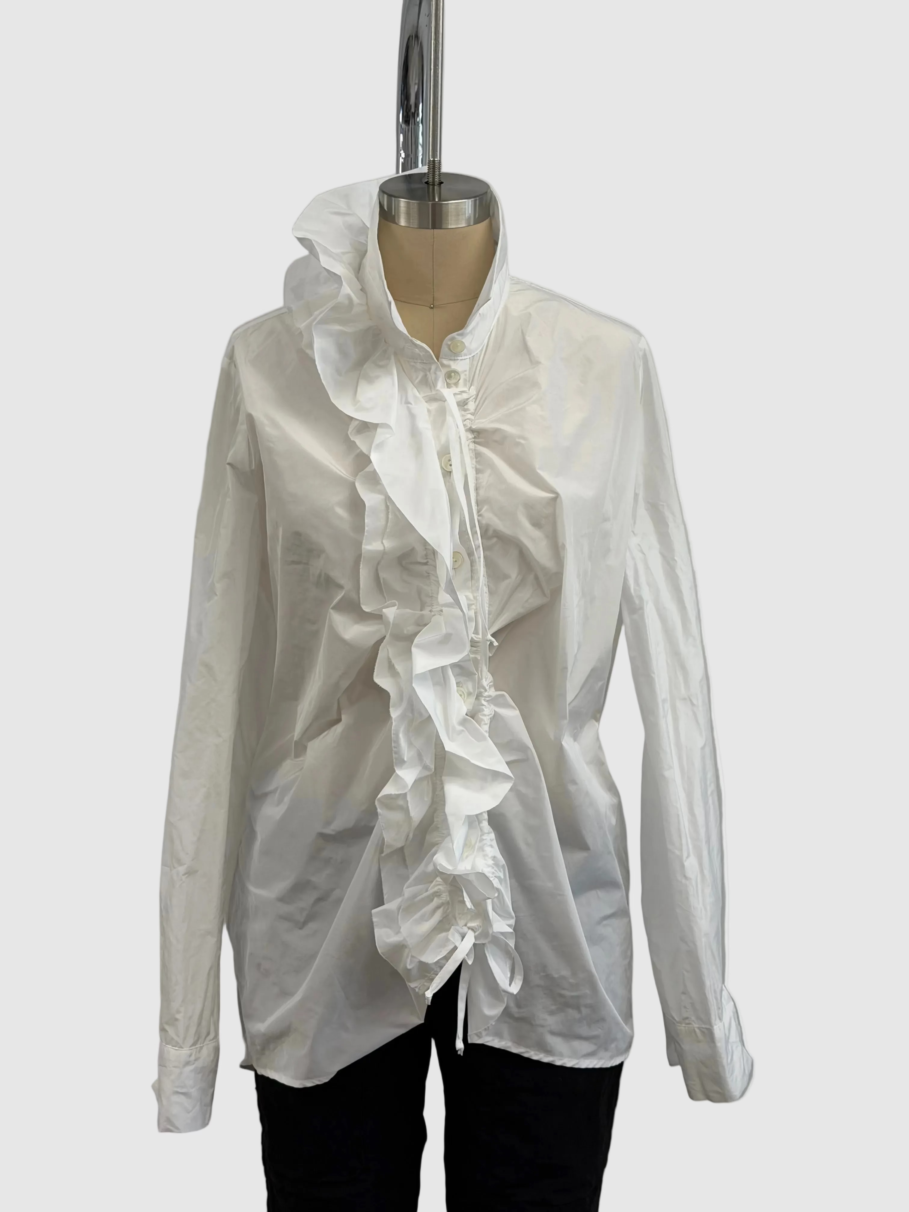 Katharina Hovman Ruffle Blouse Short in White
