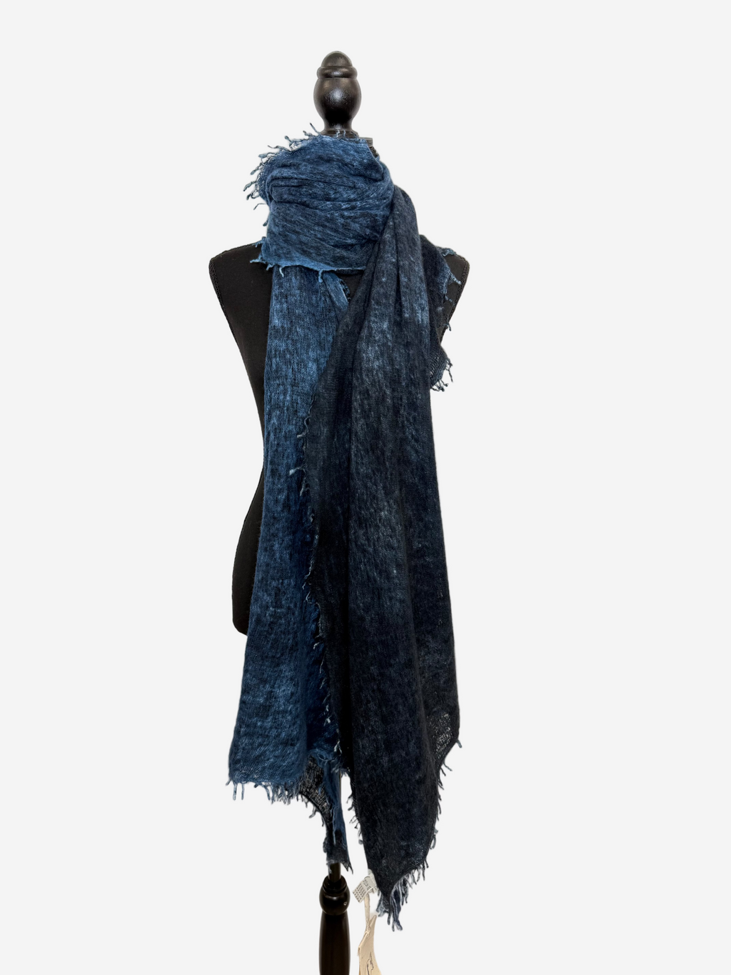 Fissore Bi-Color Cashmere Scarf in Navy/Black