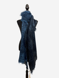 Fissore Bi-Color Cashmere Scarf in Navy/Black