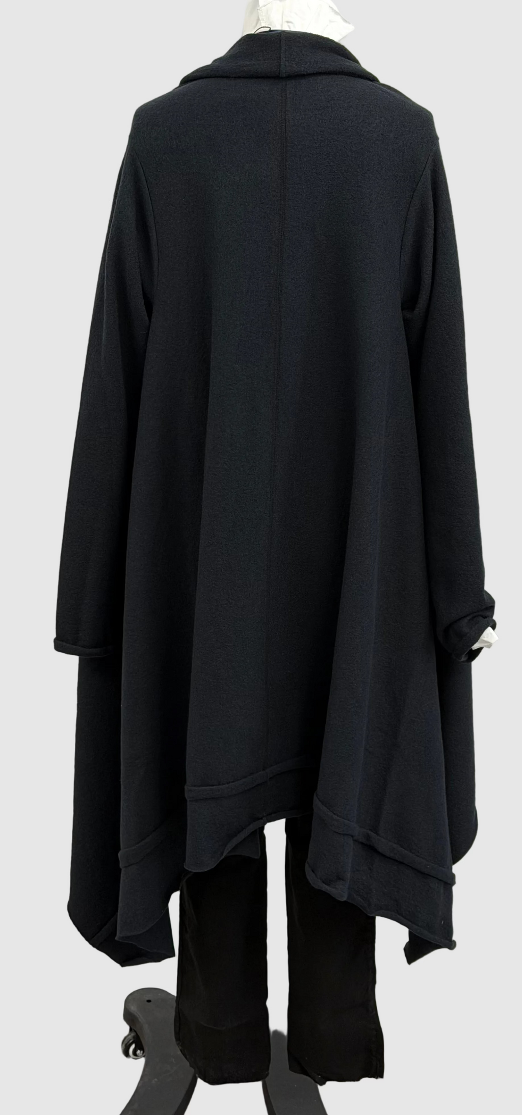 Katharina Hovman Long Black Draped Jacket in Black