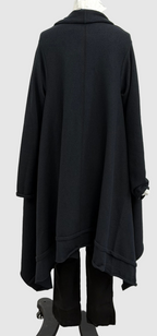 Katharina Hovman Long Black Draped Jacket in Black