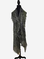 Fissore Bi-Color Cashmere Scarf in Olive/Charcoal