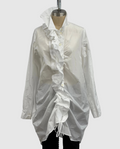 Katharina Hovman Long Ruffle Blouse in White